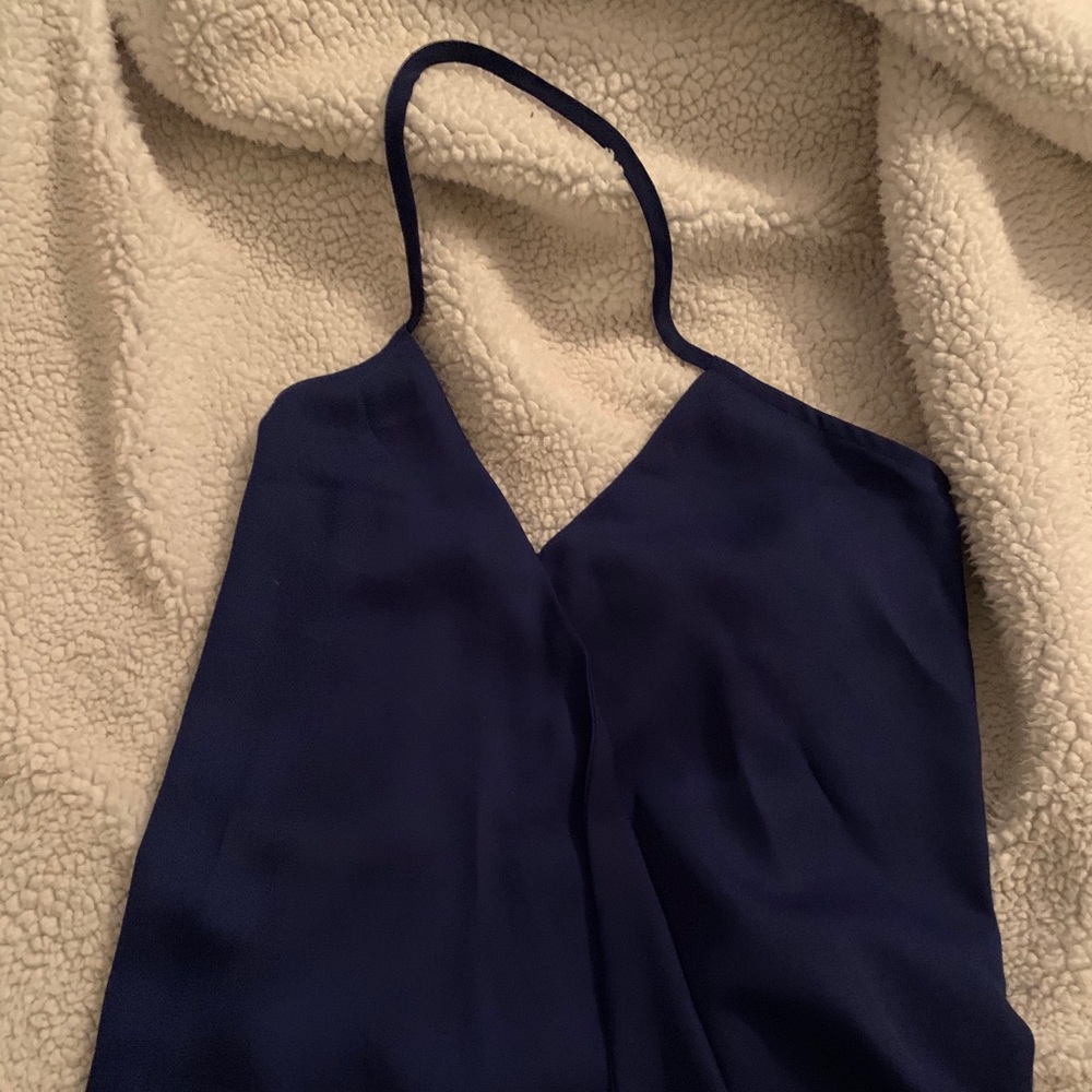 NWOT: Tobi Halter V-neck backless blue tank